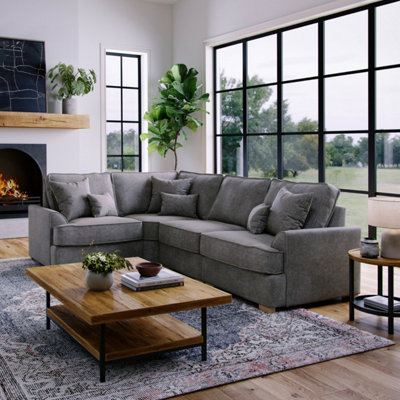The Great Sofa Company Oriana Left Hand Facing Chenille Corner Sofa from B&Q