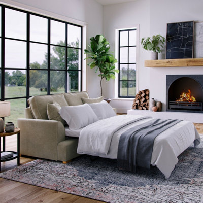 The Great Sofa Company Oriana Chenille Sofa Bed In Fossil from B&Q