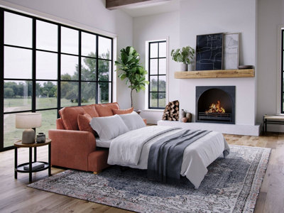 The Great Sofa Company Oriana Chenille Sofa Bed In Ruby from B&Q