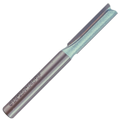 Rennie Tool Company Rennie Tools6.35mm (1/4") Cutting Diameter X 25mm Flute X 1/4" Shank Tct Tipped 2 Flute Straight Router Cutter Bit. from B&Q