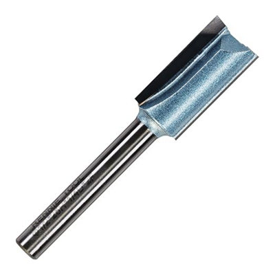Rennie Tool Company Rennie Tools12.7mm (1/2") Cutting Diameter X 25mm Flute X 1/4" Shank Tct Tipped 2 Flute Straight Router Cutter Bit. from B&Q