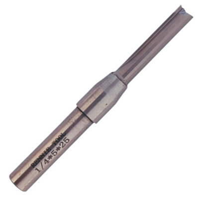 Rennie Tool Company Rennie Tools5mm Cutting Diameter X 25mm Flute X 1/4" Shank Tct Tipped 2 Flute Straight Router Cutter Bit. 5mm Router Bit from B&Q
