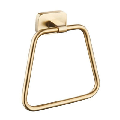 B&Q -  Auro Towel Ring  Brushed Brass Aqau52443