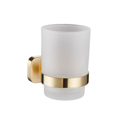 B&Q -  Auro Single Tumbler Holder Brushed Brass Aqau52448