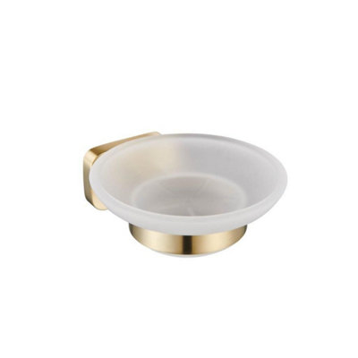 B&Q -  Auro Soap Dish Brushed Brass Aqau52449