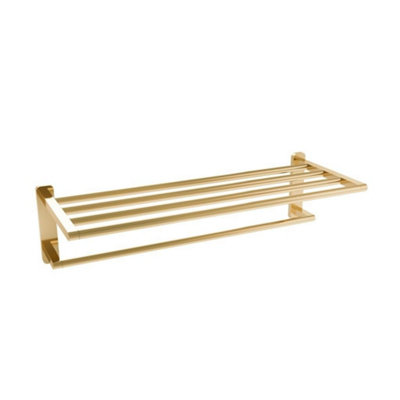B&Q -  Auro Towel Shelf Brushed Brass Aqau52457
