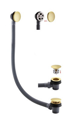 Aquarius Ft Easy Clean Click Clack Bath Waste And Overflow Brushed Brass from B&Q