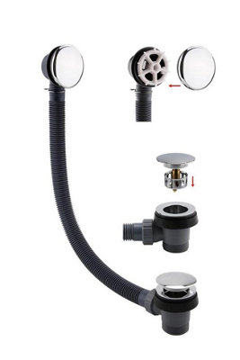 Aquarius Ft Easy Clean Click Clack Bath Waste And Overflow Chrome from B&Q