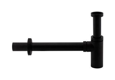 Aquarius Ft Round Modern Basin Bottle Trap Matt Black from B&Q