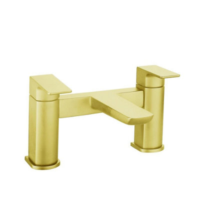 Aquarius Hydro Bath Filler Mixer Tap Brushed Brass from B&Q