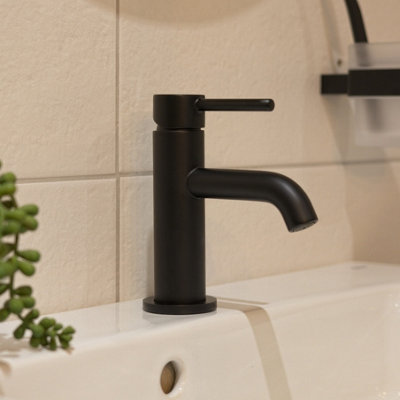 Aquarius Rf-Series Mini Mono Basin Mixer Tap Inc Waste Matt Black from B&Q
