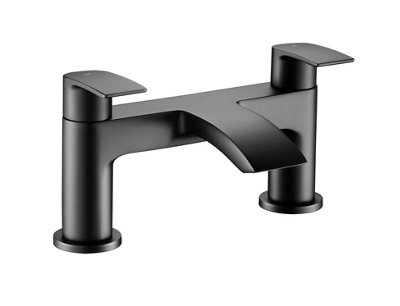 Aquarius Arc Bath Filler Mixer Tap Matt Black from B&Q