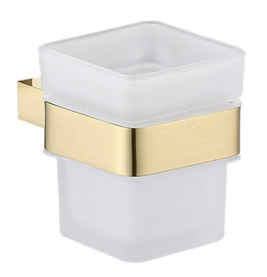 B&Q -  Ft Tumbler And Holder Brushed Brass