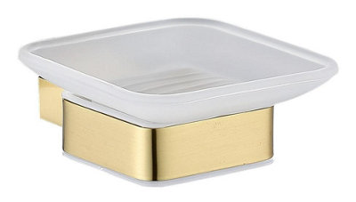 B&Q -  Ft Soap Dish And Holder Brushed Brass