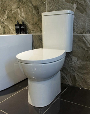 Aquarius Qualeco Rimless Close Coupled Toilet With Soft Close Seat from B&Q