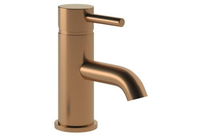 Aquarius Zanelli Mini Mono Basin Mixer Tap With Waste Brushed Bronze from B&Q