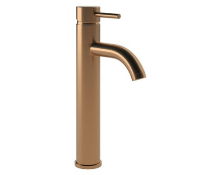 Aquarius Zanelli Tall Mono Basin Mixer Tap Brushed Bronze from B&Q