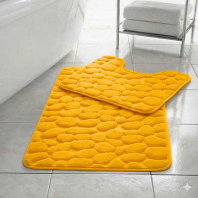 Homespace Direct Ltd Memory Foam Pebbles Bath Mat Set 2 Piece