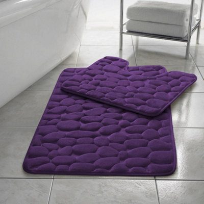 Homespace Direct Ltd Memory Foam Pebbles Bath Mat Set 2 Piece