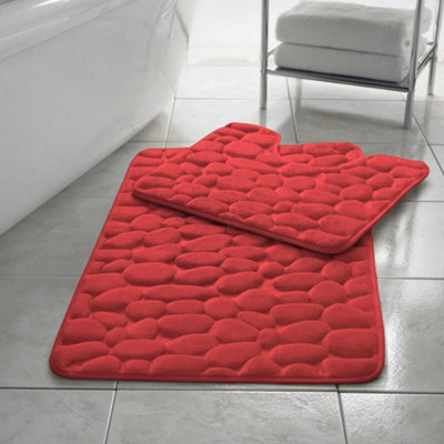 Homespace Direct Ltd Memory Foam Pebbles Bath Mat Set 2 Piece