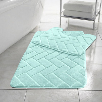 Homespace Direct Ltd Memory Foam Blocks Anti Slip Bath Mat Set 2 Piece from B&Q