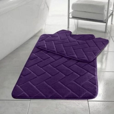 Homespace Direct Ltd Memory Foam Blocks Anti Slip Bath Mat Set 2 Piece from B&Q