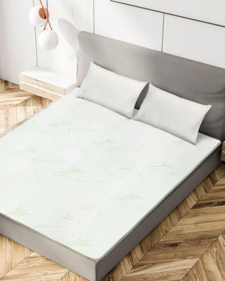 Homespace Direct Ltd Memory Foam Mattress Topper With Organic Bamboo Cover 2Cm Deep from B&Q