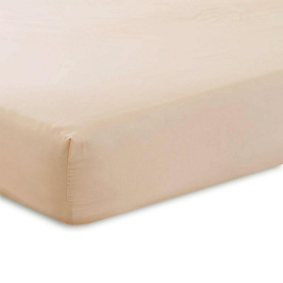 Kampala Hill Percale 16 Inch Deep Fitted Sheet Latte from B&Q