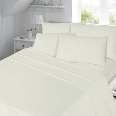 B&Q -  Homespace Direct 180 Thread Count Duvet Cover Set Bedding Cream Single