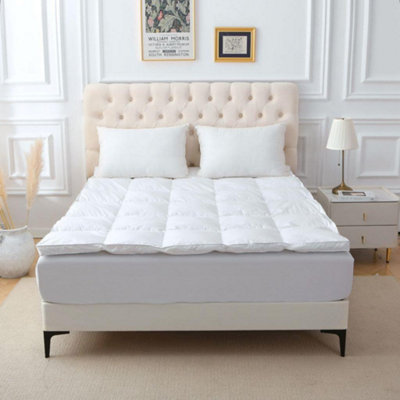 Homespace Direct Ltd Kampala Hill Mattress Topper Goose Feather And Down Hotel Quality Thick Luxury Deep Fill (5Cm) (Double) from B&Q