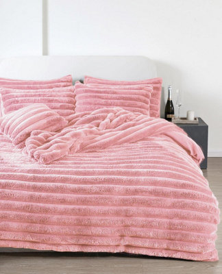 Kampala Hill Big Cord Teddy Blush Duvet Cover Set Single Bedding Set