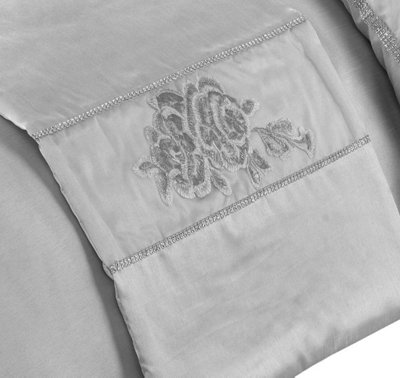 Homespace Direct Ltd Kampala Hill Amara Embroidered Silver Bed Runner 50X200Cm from B&Q