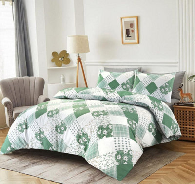Kampala Hill Green Eloise Duvet Cover Set Double Bedding Set
