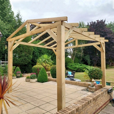 NLC(DRIFFIELD)LIMITED Nlc Wooden Frame Only Gazebo 3.0M X 4.8M (9'10" X 15'9") With Tanalised Timber from B&Q