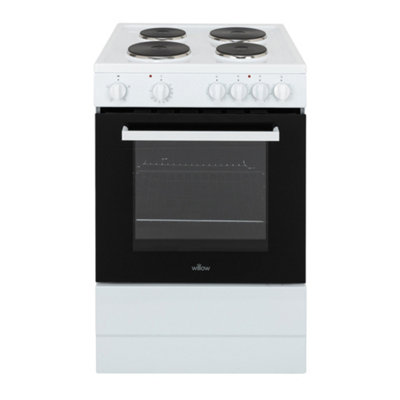 Willow Appliances Willow 68L White Freestanding Single Cavity Electric Cooker, 4 Burners - Image 3