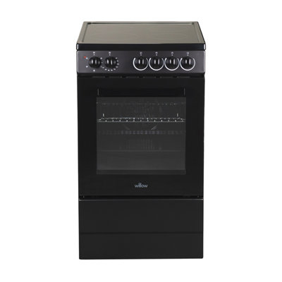 Willow Unisex Black Single Cavity Electric Cooker With Ceramic Hobs 50Cm - Image 2