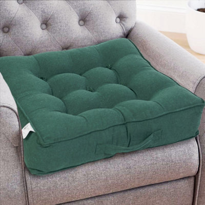 Casabella Booster Cushion Armchair Cushion Large Booster Seat Dining Chair 50X50+10Cm Thick Floor Cushion Sofa Seat Jade from B&Q