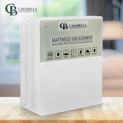 Casabella Zippered Waterproof Mattress EncasementCot Bed Waterproof Mattress Protector 60X120+30Cm Anti Allergy