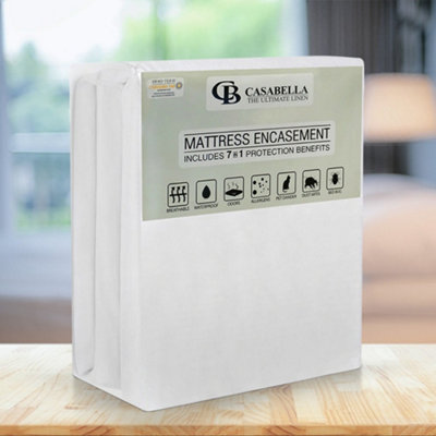 Casabella Zippered Waterproof Mattress EncasementSingle Waterproof Mattress Protector 90X190+30Cm Anti Allergy from B&Q