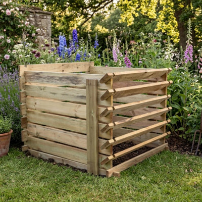 Woven Wood Easy Fill Wooden Compost Bin Composter 718 Litres By Woven Wood™ 65Cm