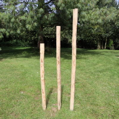 Woven Wood Rustic Chestnut Fence Posts 120Cm from B&Q