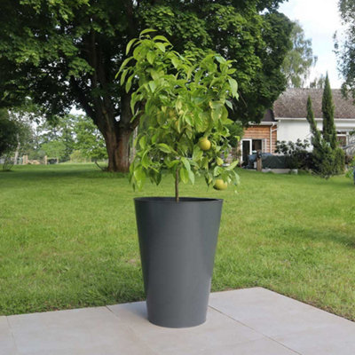 B&Q -  65Cm Half Barrel Oak Rustic Band Tree Planter