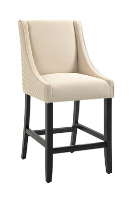 B&Q -  Chatsworth Counter StoolChalk DiamondVelvet SeatQuilted BackAsh Legs