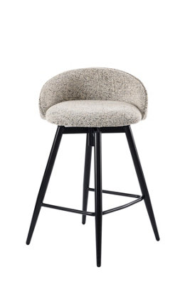 My Furniture Arlo Counter Stool Birch - 360 Swivel, Foam-Padded Chenille Seat, Steel Frame