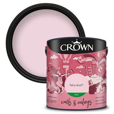 Crown Walls & Ceilings Silk Emulsion Paint Fairy Dust2.5L from B&Q