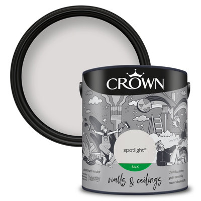 Crown Walls & Ceilings Silk Emulsion Paint Spotlight2.5L from B&Q