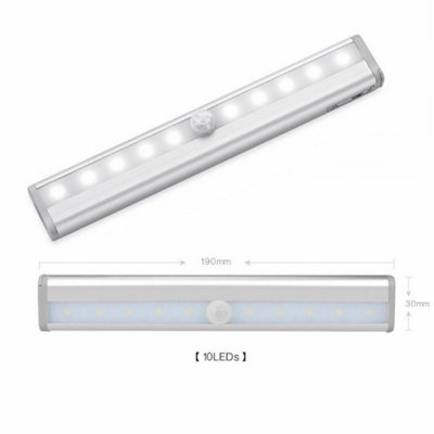  - 10 Led Pir Motion Sensor Led Night Light Battery Operated With Magnetic Strip