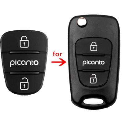 MadeokoLTD For Kia Picanto Key Fob- 2/3 Button Rubber Pad / Insert Repair To Flip Remote from B&Q