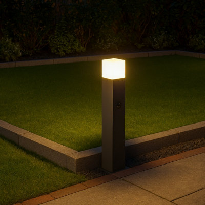 CGC Lighting Cgc Amara Dark Grey Anthracite Outdoor Outside Post Light With Pir Motion Sensor from B&Q