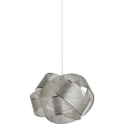 CGC Lighting Cgc Shine Lamp Shade Silver Twisted Band Easy Fit Lampshade from B&Q